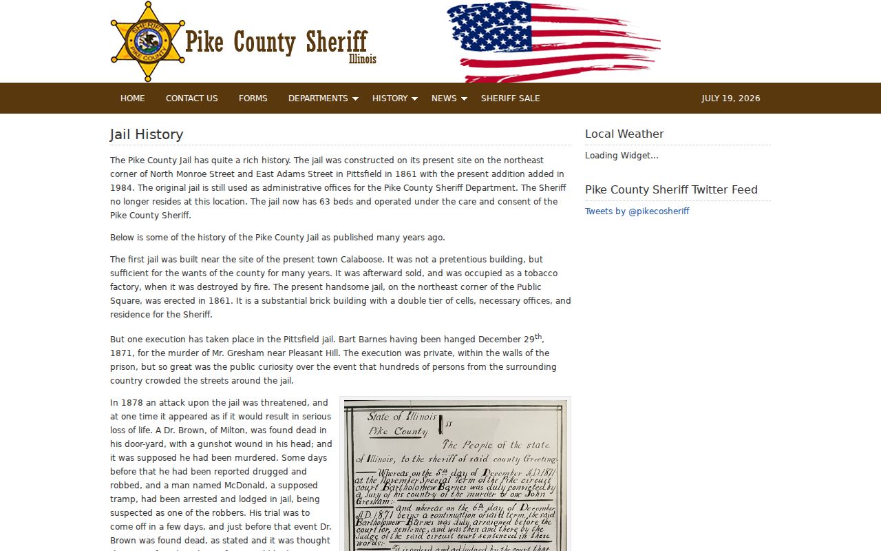 Historic Pike County jail and arrest records site
