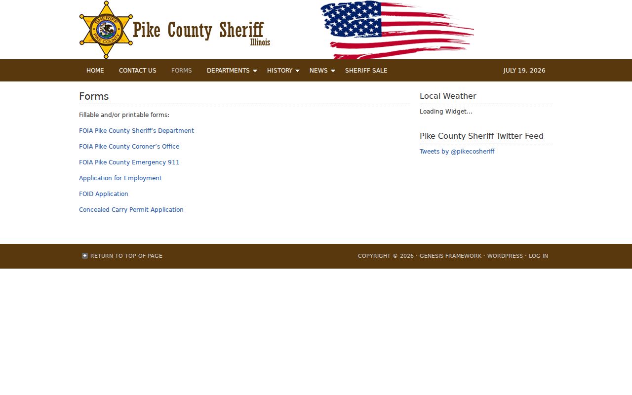 Pike County arrest record FOIA request forms