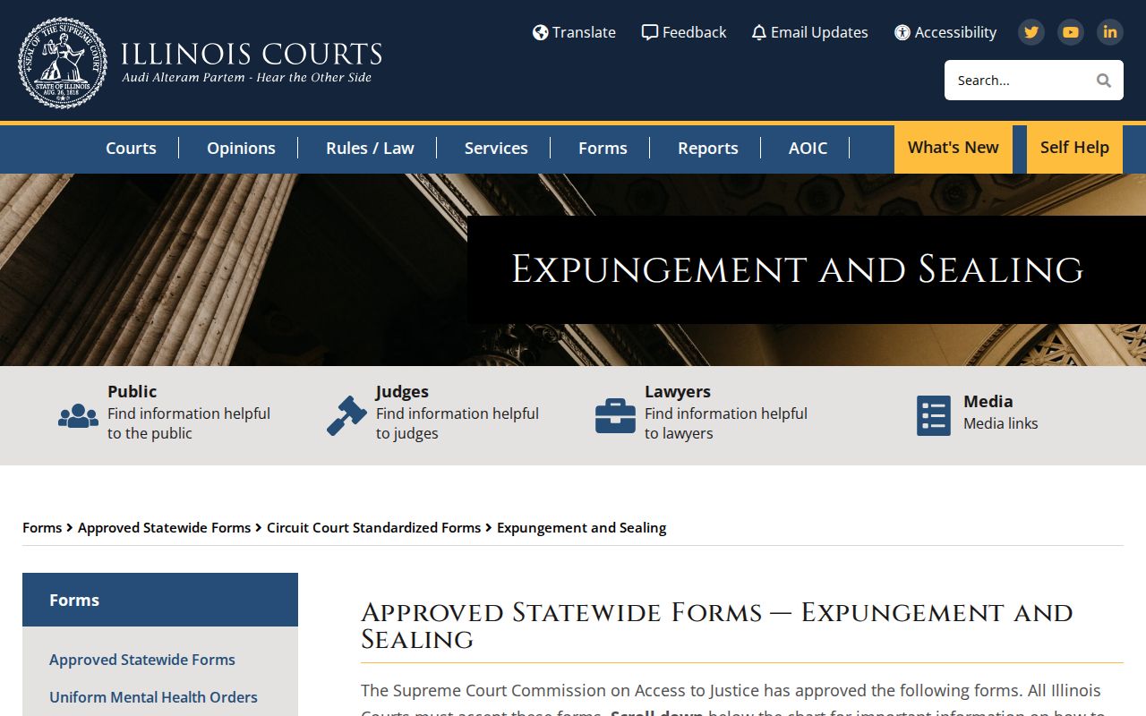 Pike County criminal case expungement and sealing forms