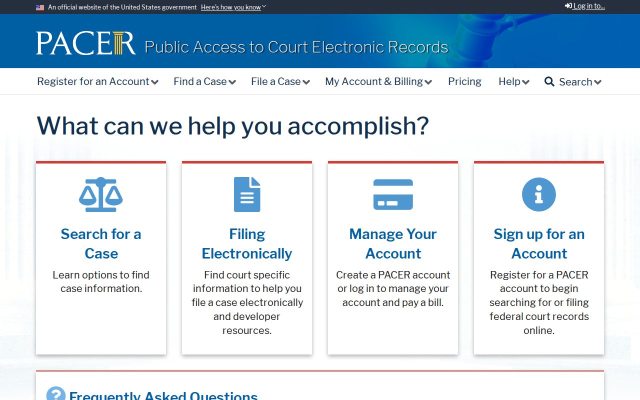 Pike County federal criminal court case access through PACER